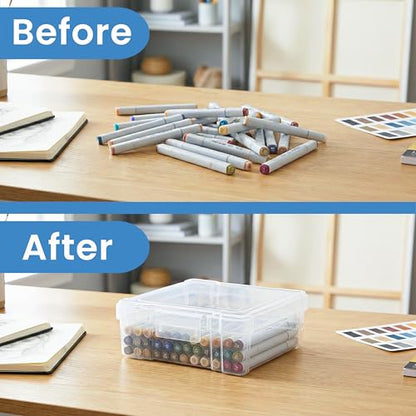 ArtBin 6953AB ClearView 6" x 6" Box Art & Craft Organizer, [1] Plastic Storage Case, Clear - size: 6" x 6" cm