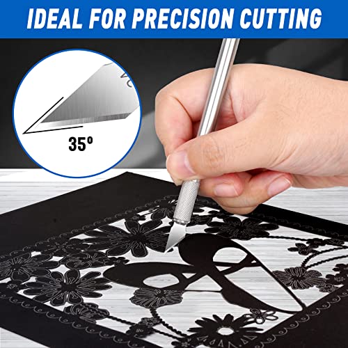 DIYSELF 100 Pack Hobby Knife Blades #24, Carbon Steel Precision Blades - style: #24