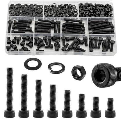 280Pcs UIETUIL M5 Hex Socket Head Cap Screws Kit, M5x8-35mm, 12.9 - size: M5 Cap 12.9 - 280PCS