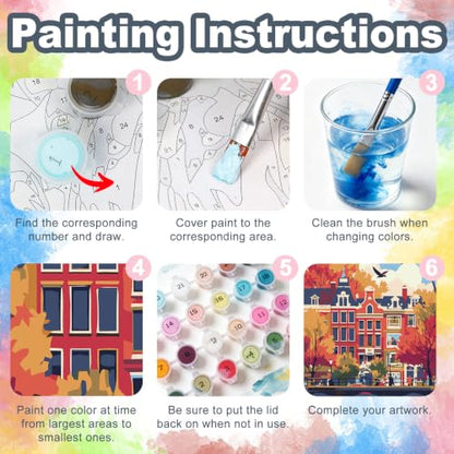 Kalonyth City Framed Paint by Numbers Kit for Adults Beginner 8x12 inch - color: Frame-OP-US01