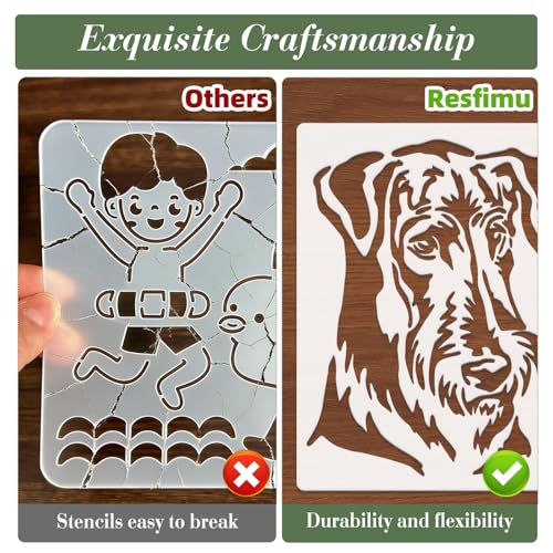 Dog Animal Stencils for Crafts Reusable 9Pcs Stencils(5.9X7.8 Inch) - color: Dog