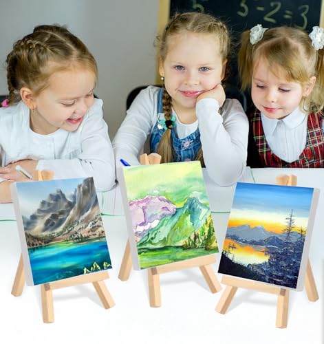 5Pcs Mini Wooden Easel, Mini Canvas Stand for Display Picture Canvas, 3 in