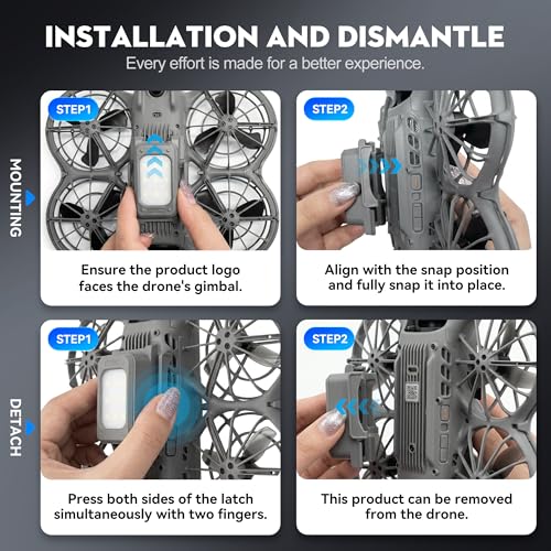 Strobe Light for DJI Neo 2, Neo 2 Light Landing Gear, Raises Height by 10mm, Night Lighting, Drone Accessory, with USB Charging Cable