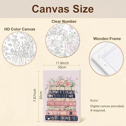 Gemozaic Book Framed Paint by Numbers Kit for Adults with Easel, 8x12 in - color: BKH2382