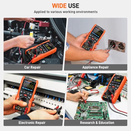GOCHIFIX 3-in-1 Handheld Oscilloscope Multimeter, 12MHz 50MSa/s Lab - color: Orange & Black