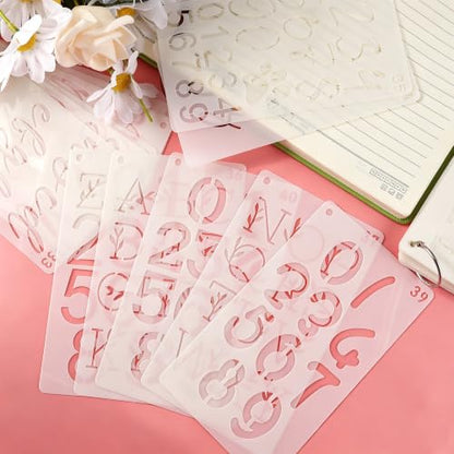 ZLFSRQ 40Pcs Letter Stencils for Painting, Small Alphabet Number Stencils - color: 40Pcs