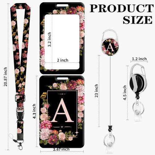 Black Lanyard for Badge Holder Retractable Reel for Teacher Nurse & Student - color: A