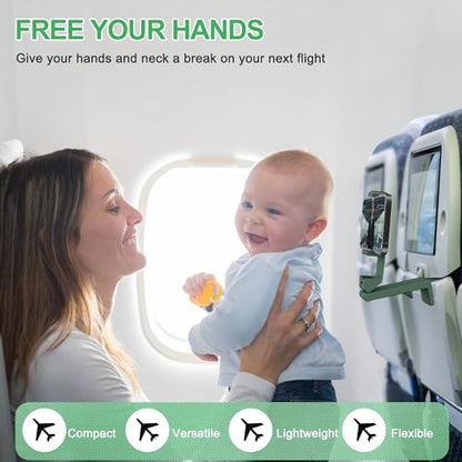 Perilogics Airplane Phone Holder Mount, Plane Travel Essentials (Evergreen) - color: Evergreen