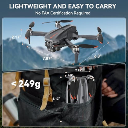 Drone with Camera for Adults, Brushless RC Quadcopter, 2 Batteries