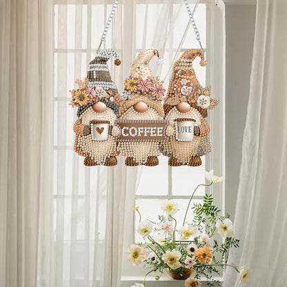 AIBOERL Diamond Art Kits for Adults, Gnome Acrylic Hanging Suncatcher - color: DP03579