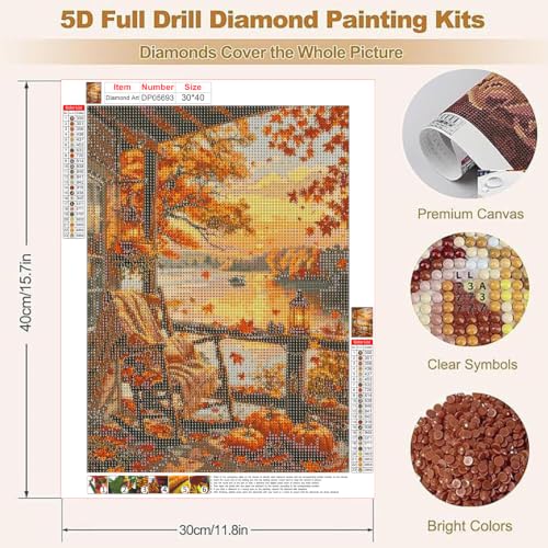 YOLENIX Autumn Twilight Diamond Art Kits for Adult Diamond Painting Kit - color: DP05693