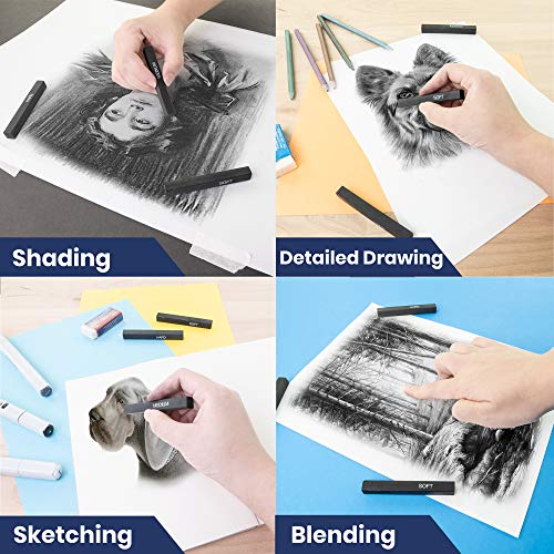 Pacific Arc Compressed Charcoal Sticks Soft 12 Pack for Drawing, Sketching, and Shading - style: Soft | 12 Pack