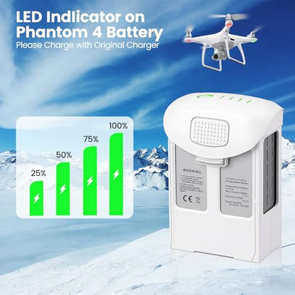 Phantom 4 Series Battery 5870 mAh/15.2V Compatible with DJI Phantom4/4 Pro/4Pro V2.0/4 Advanced Drone Max 30 Minutes Flight Time Rechargeable Replacement Phantom 4 Pro Battery (1-Pack) - style: phantom 4 battery*1