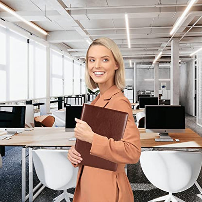 Handsome Padfolio/Resume Portfolio Folder,Interview/Conference Document Organizer & Business Card Holder,A4 Binder Portfolio & Office Conference Notepad clipboard Folder, Brown - color: Brown