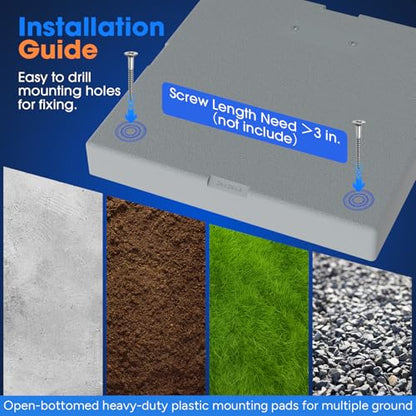 Mini Split Pad for Condenser 32 x 32 x 3 inch, Max Load 880lbs - size: 32" x 32" x 3"