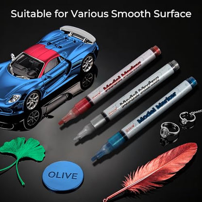 ZSCM Liquid Gloss Metallic Markers, 6 Colors 3D Models Paint Pens - color: 6 Packs-Metallic