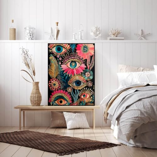 Lophomie Diamond Art Kits for Adults, 5D Evil Eye Diamond Painting Kits - color: Evil Eye Diamond Art, size: 12x16in (30x40cm)