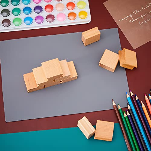 Sasylvia 10 Pcs Stamp Making Kit, A4 Rubber Stamp Sheet, 40x40mm Wood Block