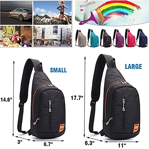 Peicees Small Sling Backpack Waterproof Unisex Shoulder Bag Chest Crossbody Daypack - color: 2_turquoise, size: Small