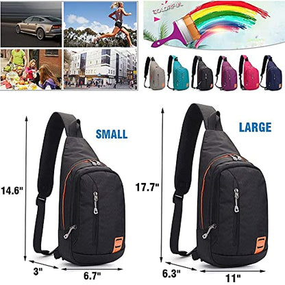 Peicees Small Sling Backpack Waterproof Unisex Shoulder Bag Chest Crossbody Daypack - color: 2_turquoise, size: Small