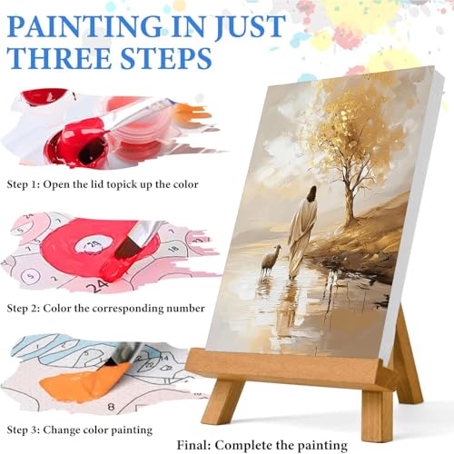 Jesus Paint by Numbers Kit for Adults Framed Canvas 12X16 in, Frameworkless - color: YH02834