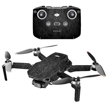 MightySkins Compatible with DJI Mini 2 Portable Drone - Black Leather | Protective, Durable, and Unique Vinyl Decal wrap Cover | Easy to Apply, Remove, and Change Styles | Made in the USA - color: Black Leather