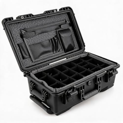 Lockable Waterproof Equipment Case with Telescoping Handle