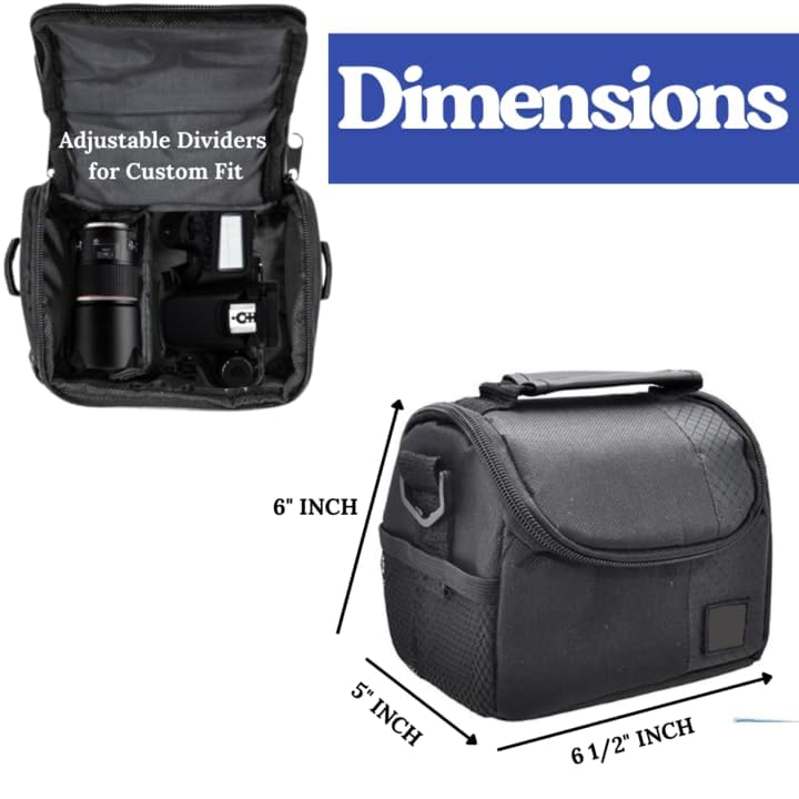eCostConnection Small Padded Camera Bag with Shoulder Strap – Compact DSLR & Mirrorless Camera Carrying Case, Lightweight Protective Crossbody Case - size: Small