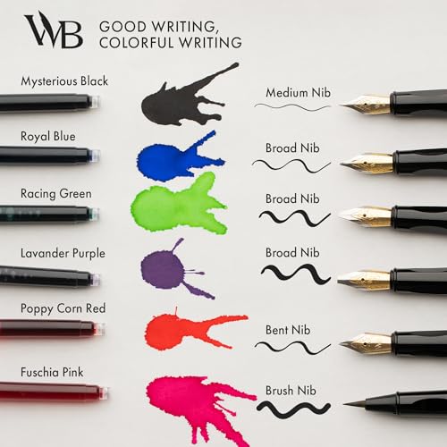 Wordsworth & Black Calligraphy Kit for Beginners, 2 Ink Pens, 5 Nibs, Black - color: Red Black