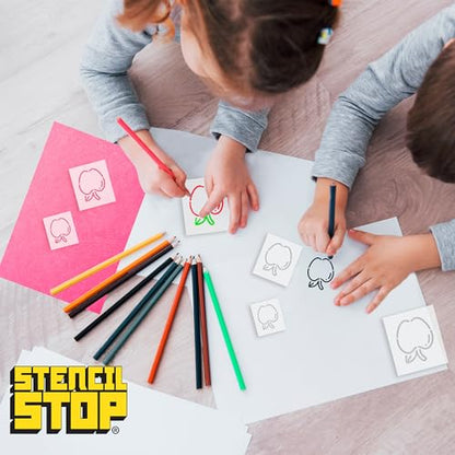 Stencil Stop Apple Stencils - Reusable for DIY Projects, Painting, Drawing, Crafts - 14 Mil Mylar Plastic (Apple- 6 Pack (2", 3", and 4", 2 Each)) - size: Apple- 6 pack (2", 3", and 4", 2 each)