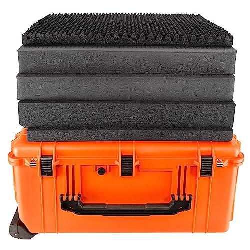 Eylar 31.5" X-Large Protective Roller Hard Case for Cameras, Drones, Tools, and AV Equipment with IP67 Waterproof, Shock Resistant, and Customizable Foam Inserts (Orange) - color: Orange