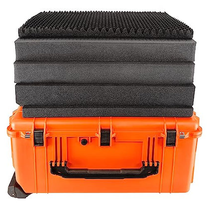 Eylar 31.5" X-Large Protective Roller Hard Case for Cameras, Drones, Tools, and AV Equipment with IP67 Waterproof, Shock Resistant, and Customizable Foam Inserts (Orange) - color: Orange