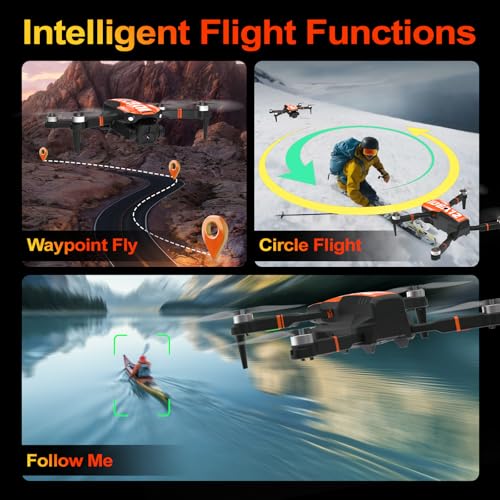 LE-IDEA GPS Drone with Camera for Adults, IDEA12GPS Drone with Camera 4K - color: Orange