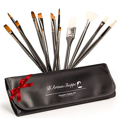 D'Artisan Shoppe Paint Brushes, Professional Acrylic Oil Paint Brush Set