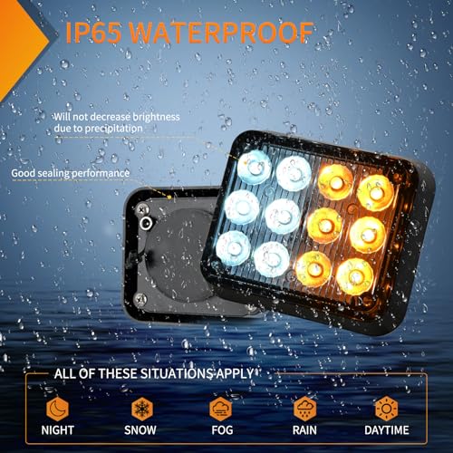 Nilight 12LED Magnetic Wireless Trailer Lights 2PCS Amber and White - color: 12LED Amber White