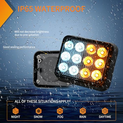 Nilight 12LED Magnetic Wireless Trailer Lights 2PCS Amber and White - color: 12LED Amber White