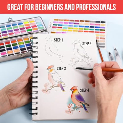 Premium Watercolor Paint Set Bundle with 100 Vibrant Colors for Adults - color: Large Set