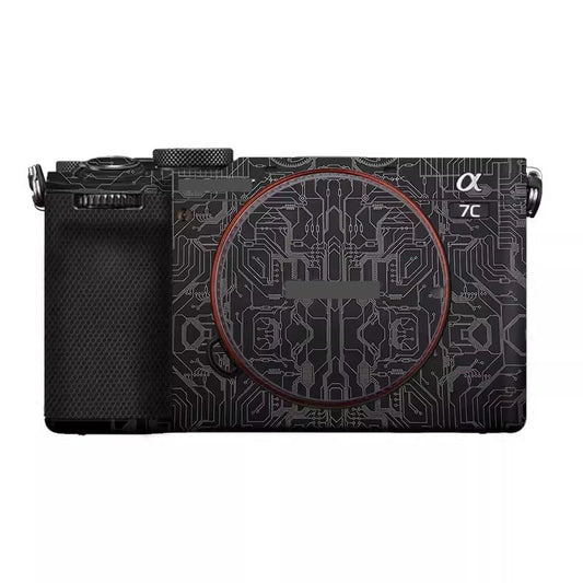 Camera Skin Wrap A7C2 Anti-Scratch Sticker Coat Vinly Protective Film Body Protector Decals Cover for Sony A7CR A7C II (Circuit Titanium) - color: Circuit Titanium