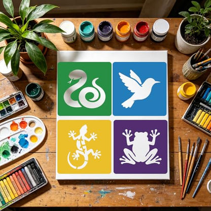 CUTHOLLOW 25 PCS Garden Animals Painting Shape Stencils Sets - style: Garden Animals
