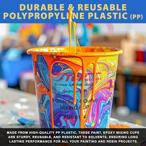 Custom Shop Paint Mixing Cups, 5-Quart, 48 Pack, Plastic Measuring Cups - size: 48 Count (Pack of 1)