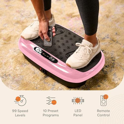 Lifepro HexaPlate Lite Compact Vibration Plate with Magnetic Acupoints - color: Pink