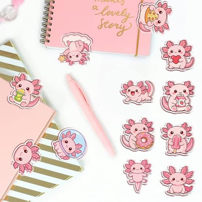 MAYJOYDIY 24Pcs 12 Styles Axolotl Acrylic Chip Clips Cute Salamander Bag Sealer Sealing Closures Pink Animal Bag Clips for Food Storage Airtight Seal Grip - color: Animal