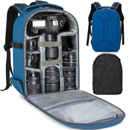TORIBIO Large Hardshell Camera Backpack DSLR/SLR/Mirrorless Photography Bag - color: Blue