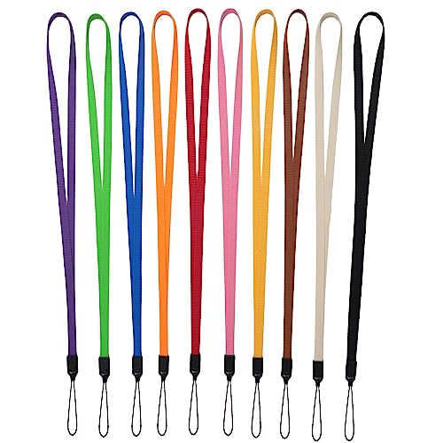 YOUOWO 10Pack Neck Multicolor Lanyards Flat(10 Colors - Combination 1) - color: 10 Colors - Combination 1