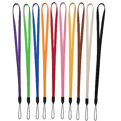 YOUOWO 10Pack Neck Multicolor Lanyards Flat(10 Colors - Combination 1) - color: 10 Colors - Combination 1
