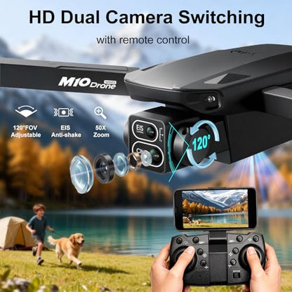 1080P HD Drones with Camera for Adults,Foldable Drone for Beginners - color: Black