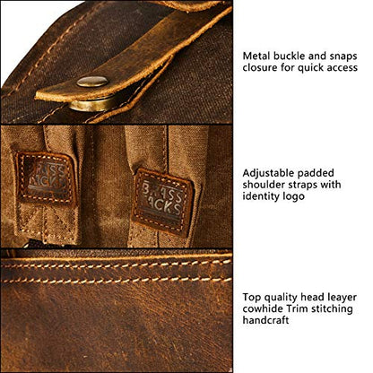 Heavy-Duty Waxed Canvas Rucksack Backpack - color: Brown, size: 400 x 340 x 190 mm - Standard