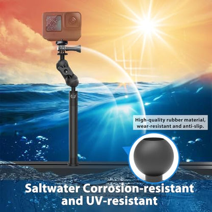 29" Adjustable Kayak Camera Mount with Infinitely Extendable Stand, Kayak Sports Camera Mounting Compatible with GoPro and 1/4" Threaded Cameras - style: camera mount with pole