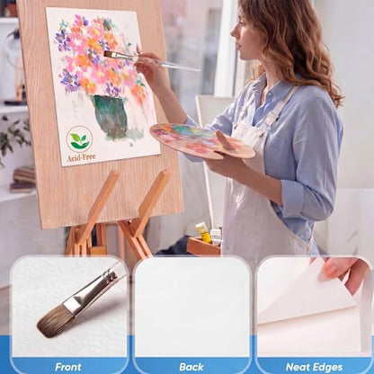 TaoBary 300 Pcs Watercolor Paper 8.5 X 11 Inch 230 GSM, Cold Press White - color: 230 Gsm, size: 8.5 x 11 Inch