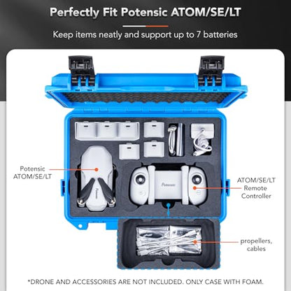 Lykus Titan AM100 Waterproof Hard Case for Potensic Atom 2/3-Axis/SE/LT - color: Blue